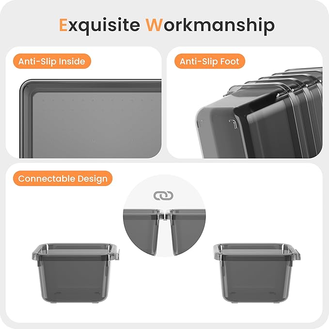 A-LuGei ใMilitary Grade Drawer Organizer, ใ๐ฑ๐ฆ๐ถ๐๐ฒใ Makeup organizer, ใHolds 177 Itemsใ Bathroom Organizers and Storage, Organization and Storage, Desk Drawer Organizer for Vanity (Clear Black)