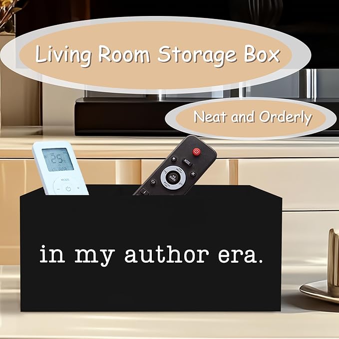 Author Writer Gifts Pen Pencil Holder Organizer for Desk, Gifts for Writers and Authors, In My Author Era Wooden Box Block Sign for Home Office Tabletop Decor, Study Room Library Decor