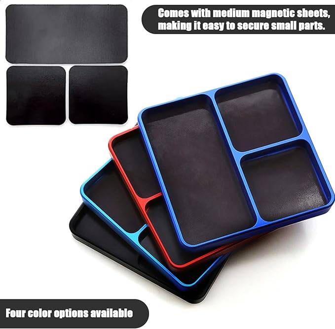 Magnetic Tool Tray Organizer, Small Tray for Electronic Repair Screws, Magnet Toolboxes Small Parts Holder for Organization, Storage Tool for Screw, Nuts and Bolts, Socket, Pin, RC Car Drone Phone