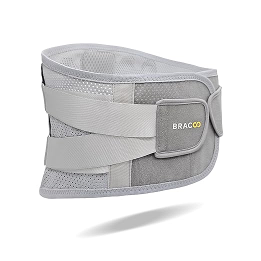 Bracoo Back Brace for Lower Back Pain Back Support Belt for Women and Men, Breathable Lumbar Support Brace with Adjustable Strap for Herniated Disc, Sciatica, Large, BP62