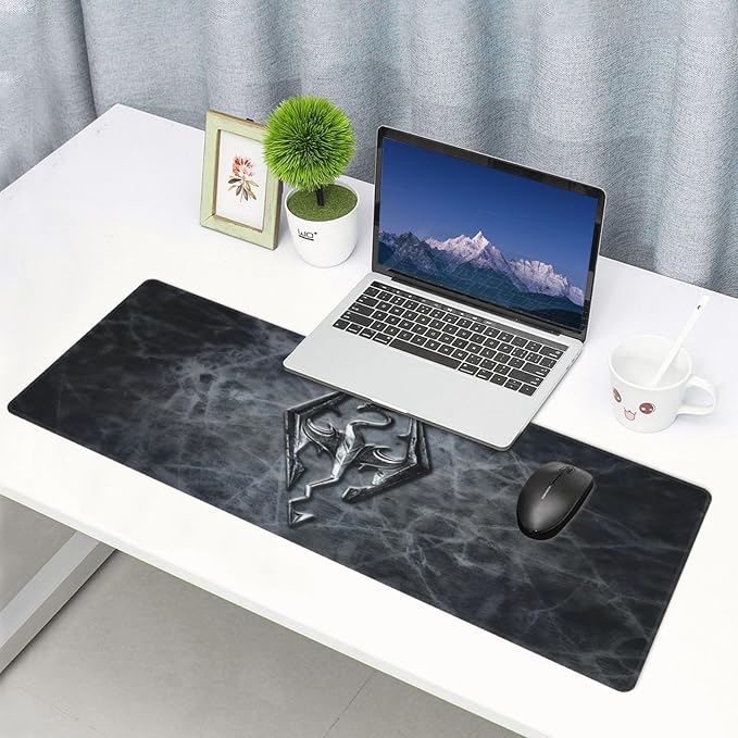 Generic Mouse Pad Non-Slip Rubber Base Mouse Pad Waterproof Desk Writing Mat for Office Home 12x31.5in, Black6