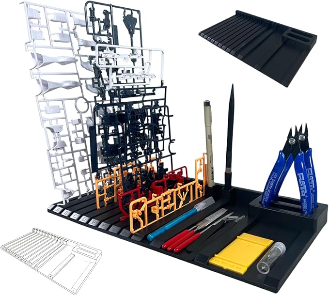 Yaroocvn DIY Model Making Storage Box, Plastic Parts Shelf for Gundam Model Action Figures, Accessories Organizer (2 pcs)