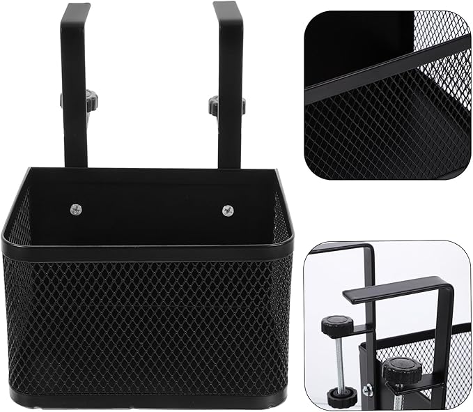 STOBAZA Clamp-on Desk Drawer Organizer, under Desk Cable Management Tray for Office Workspace, Desktop Storage Basket Clamp Mount for Cord and Cable Organization