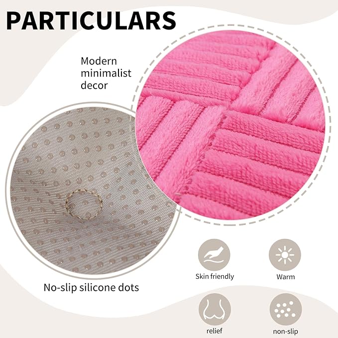 Office Stacking Chair Cushions 4 Pack, Corduroy High Density Foam Kitchen Seat Cushions with Ties, Square 17" x 17" Indoor Non-Slip Dining Chair Pads, Pink, 4pcs