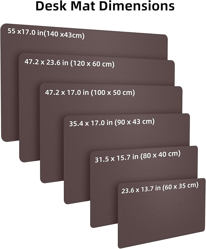 Desk Pad Mat - Leather Desk Pad Protector for Office and Home - Desk Organization and Accessories - Ideal for Large Mouse Pad and Desk Mats on Top of Desks(Coffee,31.5" x 15.7")