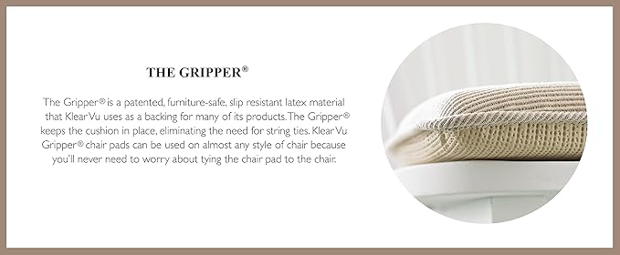 Klear Vu Raindrop The Gripper Non Slip Chair Cushions, Soft & Comfortable Seat Pad, Sitting Pillow for Kitchen, Dining or Office, 2 Count (Pack of 1), 06 Taupe