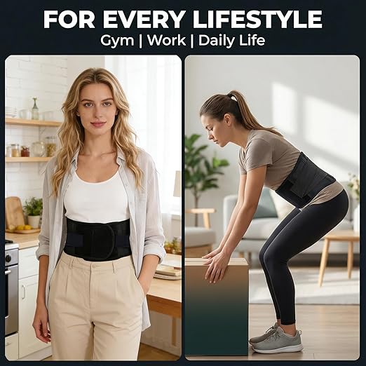 Back Brace for Lower Back Pain Relief, Wide Lumbar Support Belt for Men & Women, 5 Removable Metal Stays, Herniated Disc, Sciatica, Work & Lifting, Breathable Back Support (Medium 30"-38.9")