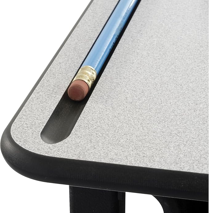 Safco AlphaBetter Stand-Up Student Desk with Book Box, Features a Swinging Pendulum Footrest Bar & a 28” W x 20” D Durable Desktop, Adjustable Height’, Premium Gray