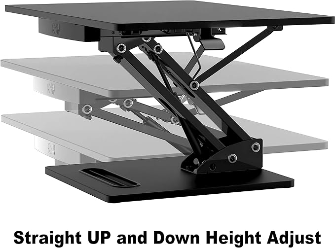 SHW 28" Over Desk Height Adjustable Standing Desk, Black