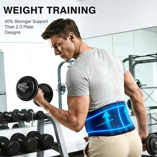 Back Brace for Lower Back Pain Relief, Wide Lumbar Support Belt for Men & Women, 5 Removable Metal Stays, Herniated Disc, Sciatica, Work & Lifting, Breathable Back Support (Large 39"-44.9")