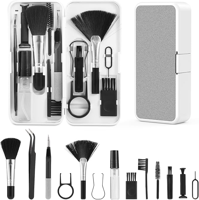 18 in 1 Multifunctional Keyboard Cleaner Kit for Electronic Devices, Keyboard Cleaning Brush, Headphones Cleaner Kit for AirPods, Cellphones,Laptop Cleaner, Camera,Earbuds