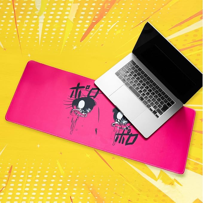 BELLEMOND Japanese Art Desk Mat | Large 31.5x11.8in Anime Mouse Pad for Keyboard & Mouse | Non-Slip Base, Water-Repellent | Original Japanese Design | Crying Girl - Tears of Pink Emotion