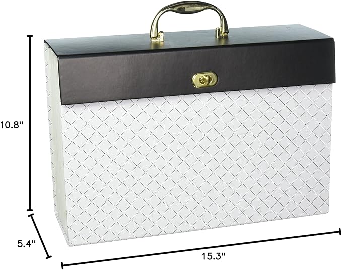 U Brands Modern-Noir Expandable File 19 Pocket, White (201A0206)