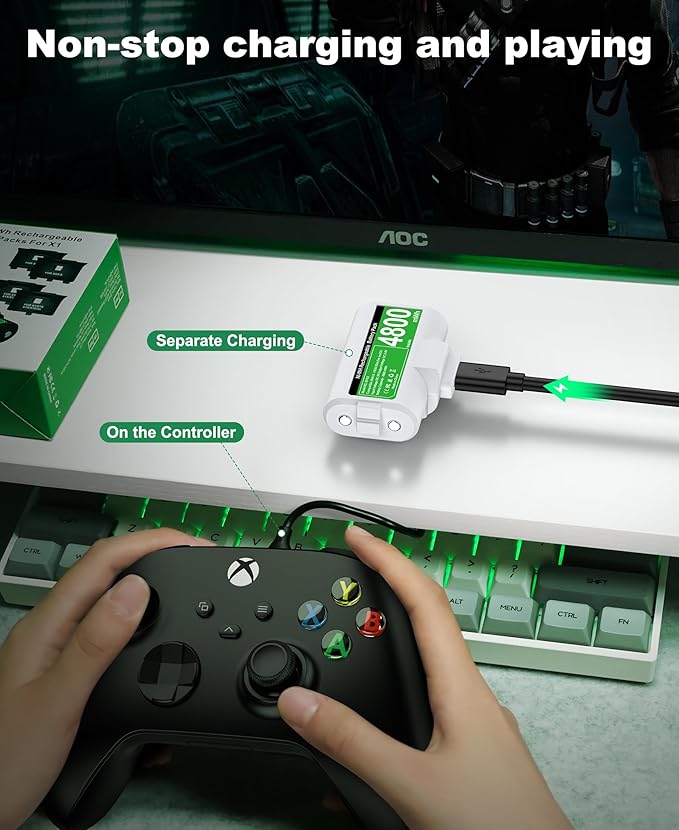 CYOYPPY Rechargeable Xbox Controller Battery Pack (White)