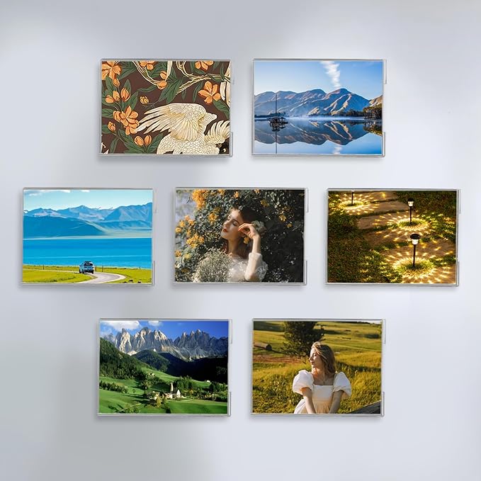 20 Pcs Acrylic Sign Holder 11 x 8.5, Horizontal Wall Mount Sign Holders with Adhesive, Clear Plastic Frames Paper Display Sign Holders for Office, Home, Store, Restaurant - No Drilling