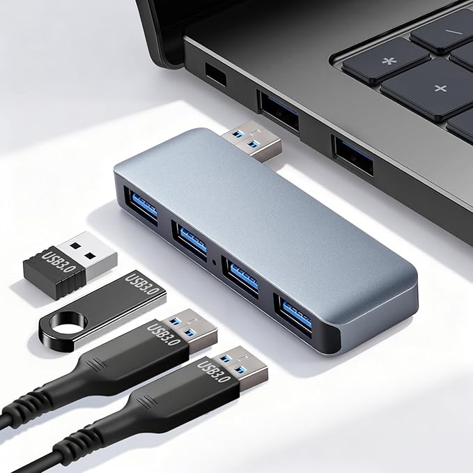 USB 3.0 Hub | Premium USB Hub for Laptops Cable-Free Plug-and-Play Design, Seamlessly Integrated with Your Device Wide Compatibility with Laptops, Desktops and Most USB-Enabled Devices