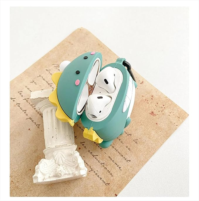 LiWerlly Cute Beat Studio Buds/Buds Plus Case, Funny 3D Cartoon Kawaii Dinosaur Cool New Studio Buds + Cover Skin with Cleaning Kit & Keychain for Beat Studio Earbuds for Boys Girl Kid Teen, Dinosaur