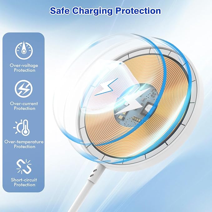 Magnetic iPhone Charger,15W iPhone Wireless Charger Apple 17/16 Wireless Charging Pad Fast Charge Apple Mag Safe Charge for iPhone17 Pro Max/Air/17/16 Pro/15/14/13/12,AirPods Pro 3/2 Mag Safe Charging