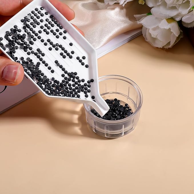 Macuezu Diamond Art Trays, 6 Pcs White Bead Sorting, Plastic Bead Organizer for Rhinestone, Diamond Art Tools and Accessories for DIY Crafts