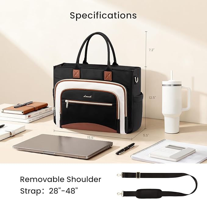 LOVEVOOK Teacher Tote Bag for Women,Laptop bag with Large Cup Holder,Work bag with Accordion File Organizer Pocket,Multi-Pockets Professional Diaper Bag Nurse Bag,Handbag Purse for Work,College,Daily