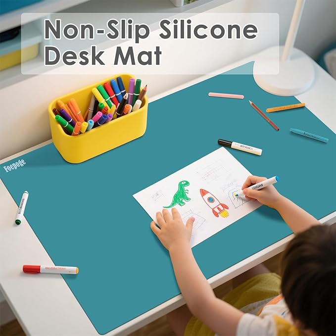 36.2"x24" Extra Large Silicone Mat for Epoxy Resin, Nonstick Silicon Mats for Crafts Jewelry Casting, Non-Slip Kitchen Table Placemats for Countertop Protector Heat Resistant by Foepoge, Morandi Green