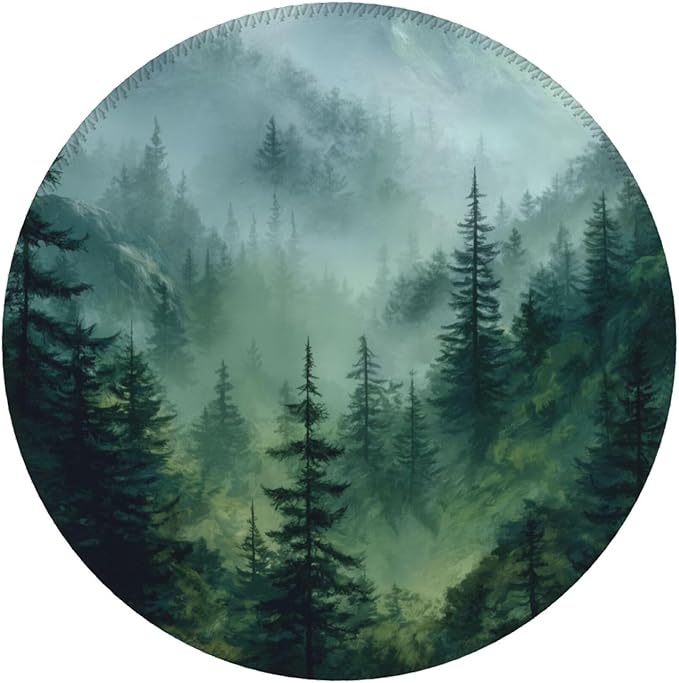 Green Mountain Round Mouse Pad Premium Textured Mouse Mat Washable Mousepads with Extended Stitched Edges Non Slip Rubber Base Small Mousepad 7.9 X 7.9 X 0.12 Inches