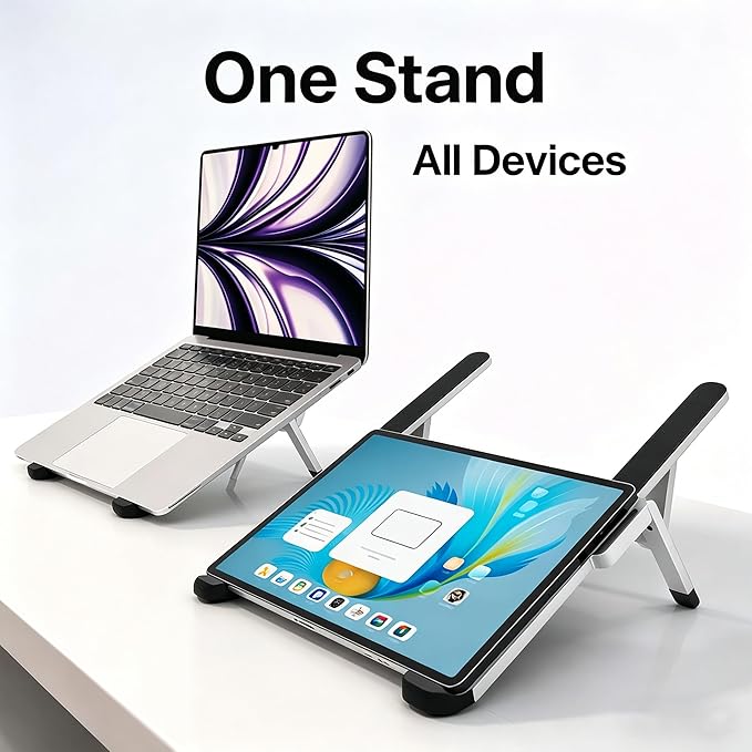Foldable Laptop Stand, Portable Laptop Stand, Ultra-Lightweight (Lighter Than a Phone),Adjustable Computer Stand, 6-Level Height, Fits 10-16" Laptops, for Home Office Business Trip Remote Work