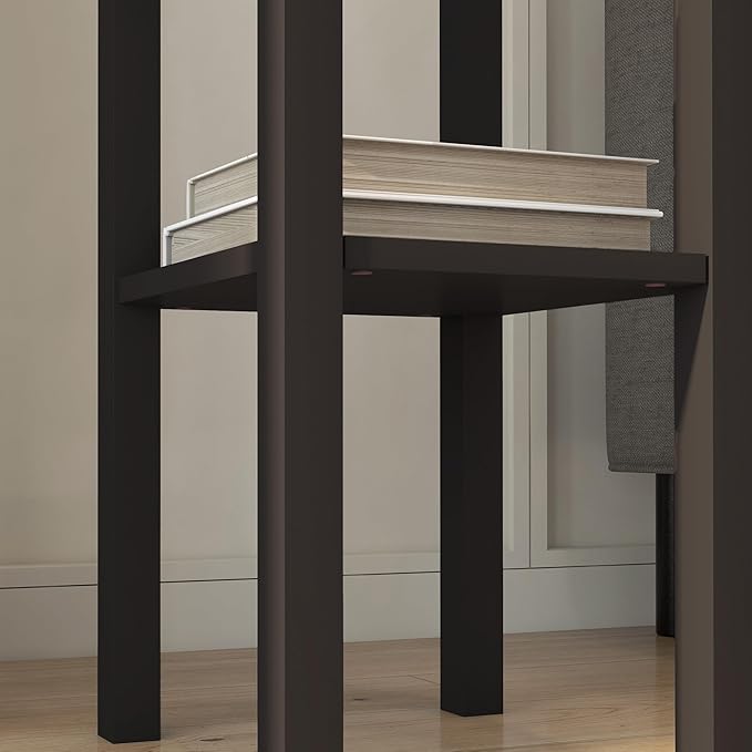 HOMCOM Narrow End Table with Drawer and Bottom Shelf, Slim Side Table for Small Spaces, Skinny Modern Accent Desk for Living Room, Set of 1, Coffee