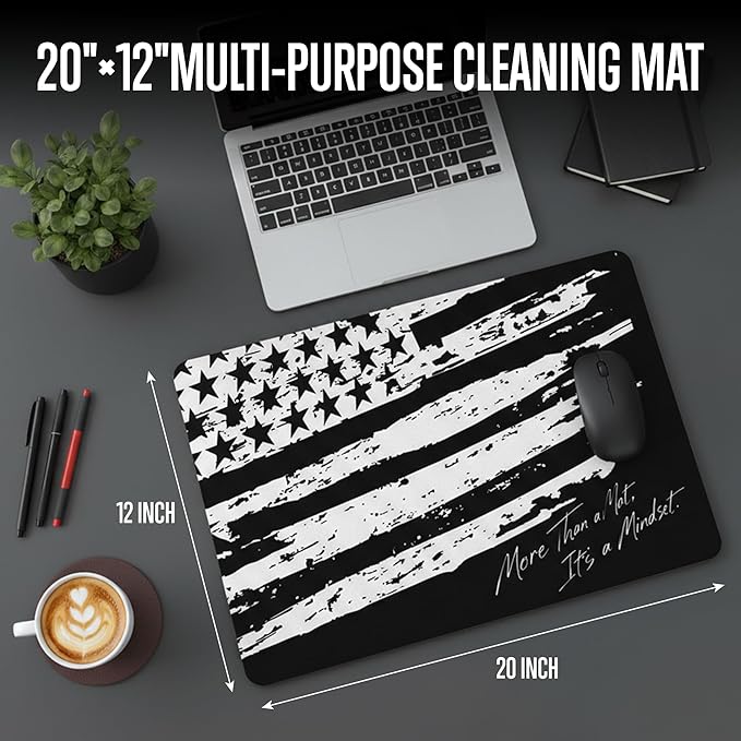 Gun Cleaning Mat 20"×12" - Thick Protection, Leak-Proof Surface, Non-Slip Oil Resistant Glock Cleaning Mat,Pistol Cleaning Mat with Detailed Parts Diagram