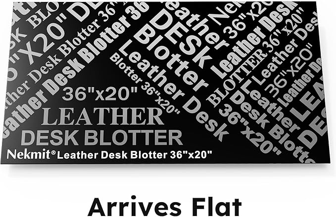 Nekmit Leather Desk Blotter Pad 36 x 20 Inches, Flat, Non-Slip, Waterproof, Green