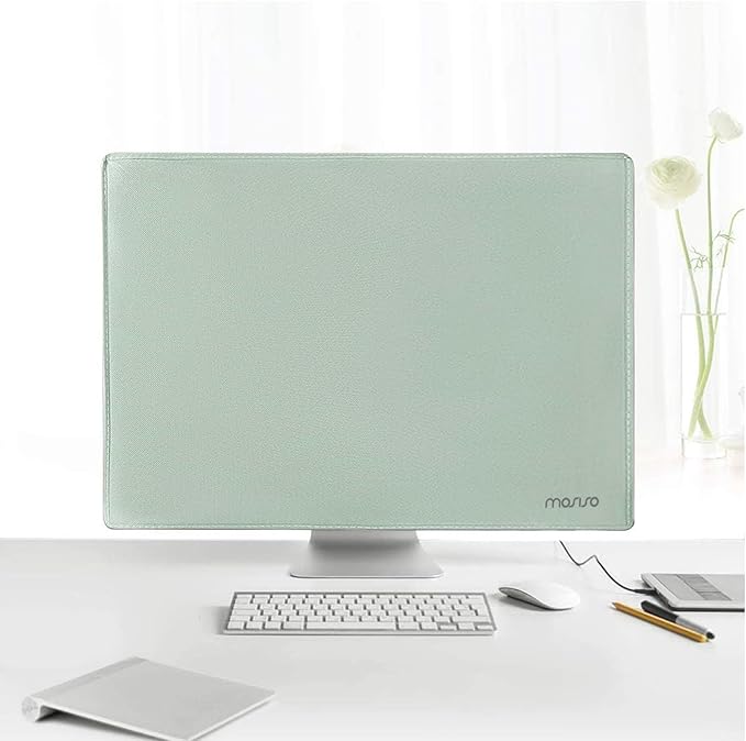 MOSISO Monitor Dust Cover 22, 23, 24, 25 inch Anti-Static Dustproof LCD/LED/HD Panel Case Computer Screen Protective Sleeve Compatible with iMac 24 inch, 22-25 inch PC, Desktop and TV, Antique Green