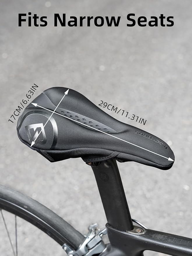ROCKBROS Bike Seat Cover Bike Seat Cushion for Men Women Comfortable Gel Padded Bicycle Seat Cushion Compatible with Peloton, Outdoor & Indoor