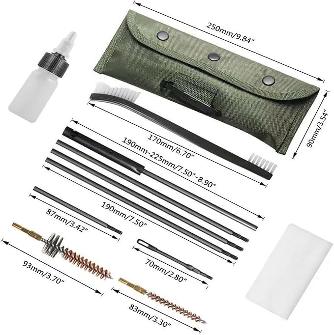 Gun Cleaning Kit with Mat, 35"x12" Rifle Shotgun Cleaning Mat Anti-Slip PP Material with Gun Cleaning kit, Magnetic Maintenance Mat with Organizer Parts Tray,Protective Workbench Mat for Gun Cleaning