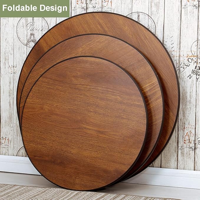 Folding Round Japanese-Style Tea Coffee Table Low Table, Foldable Dining Table, Study Table, Small Desk, for Tatami Sitting On The Floor Bedroom Bay Window Tea Room, Space Save(60 * 30cm)