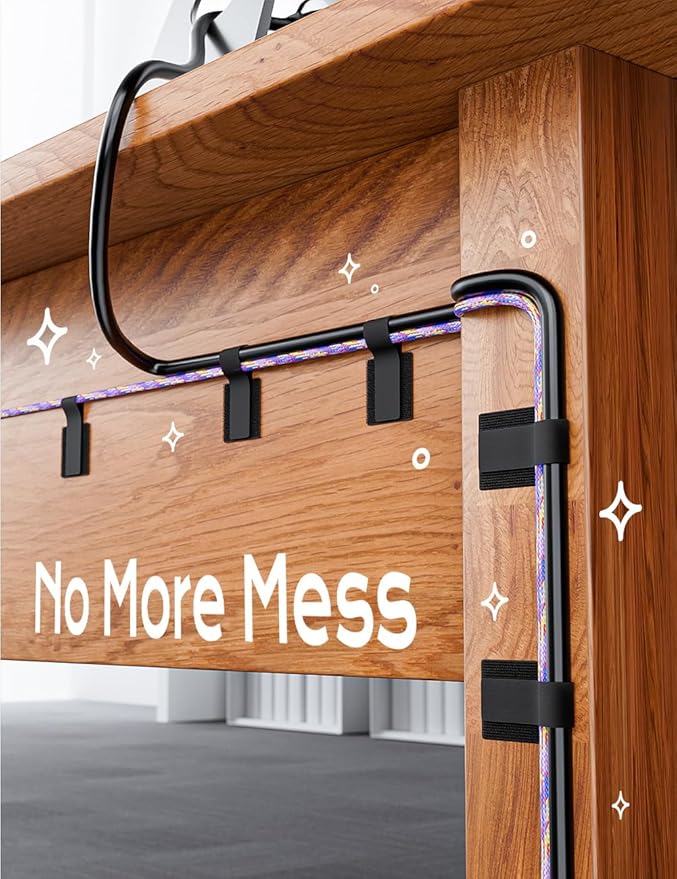 Adhesive Wire Management, 100pcs Hook and Loop Cable Ties, Adjustable Cable Straps, Sticky-Back Cord Organizer for Kitchen Appliances at Office, Home - Black