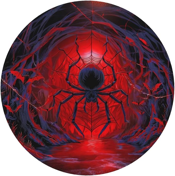 Halloween Round Mouse Pad Premium Textured Mouse Mat Washable Mousepads with Extended Stitched Edges Non Slip Rubber Base Small Mousepad 7.9 X 7.9 X 0.12 Inches