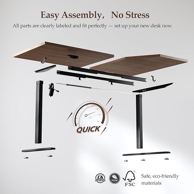 Klicelor L Shaped Standing Desk 55 x 31.5 Inch, Electric Height Adjustable Corner Desk for Home Office Workstation, Ergonomic Sit Stand Computer Table with Memory Controller, Dark Walnut