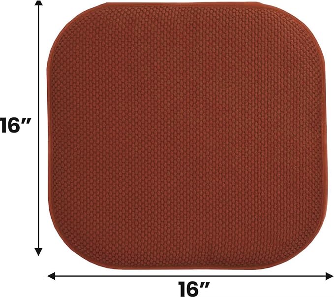 GoodGram 12 Pack Non Slip Ultra Soft Chenille Honeycomb Premium Comfort Memory Foam Chair Pads/Cushions - Assorted Colors (Pumpkin Spice, 12 Pack)