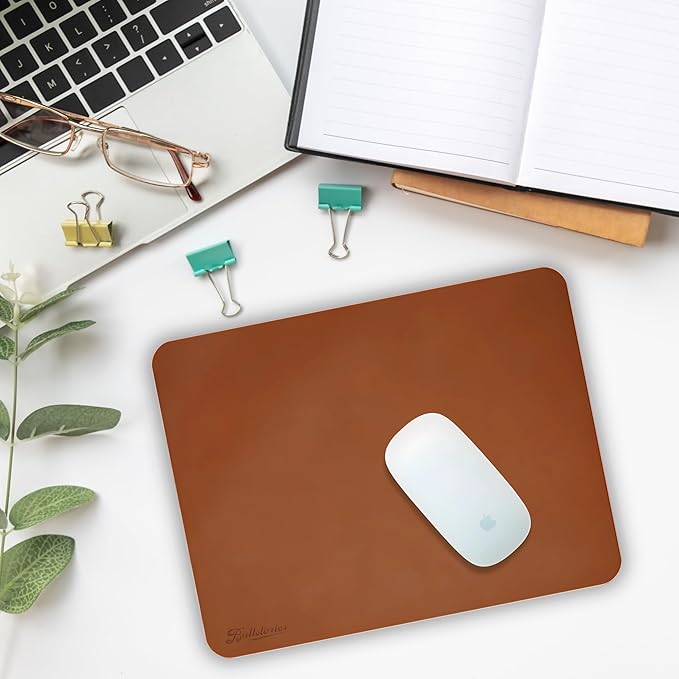 Durable Full Grain Leather Mousepad for Laptop Computer PC Personality Desings Gaming Mouse Pad Mat - Executive Mousepad for Work Desk & Office Essentials, Genuine Mat