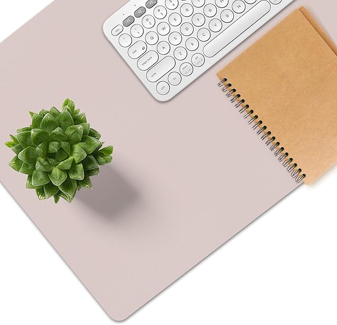 Mouse Pad and Keyboard Wrist Rest, Large Keyboard and Mouse Pad Set, Ergonomic Mousepad with Wrist Rest, Non-Slip Desk Mat Protector for Office, Home (31.5ร15.7 Inches, Cream Pink)