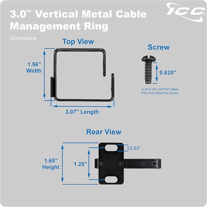 ICC ICC-ICCMSCMPT2 Cable Management 3.00 Ring (10 Per Pack)