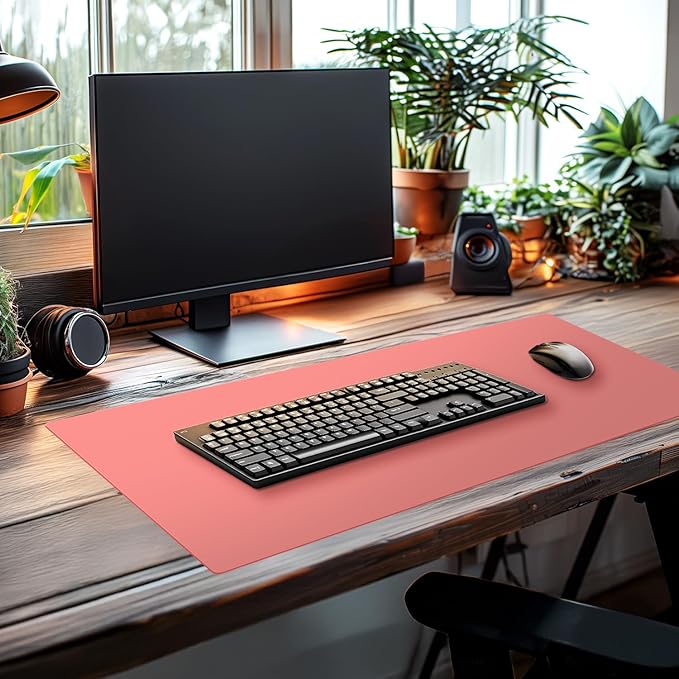 CounterArt Large Coral Waterproof Desk Protector 32” x 16” Made in The USA Desk Mat Office Mat Large Mouse Pad