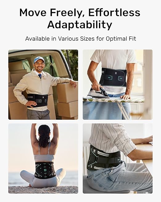 Rakiie Back Brace for Lower Back for Women Men, Elastic Back Support Belt with 8 Stays for Lifting at Work, Breathable Soft Lumbar Support, Blue M
