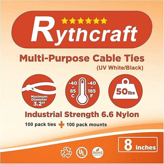 100 Pack 1.1 inch Zip Tie Adhesive Mounts Self Adhesive Cable Tie Base Holders with Multi-Purpose Tie wire clips with screw hole,Anchor stick on wire holder with 8 inch zip ties(White)