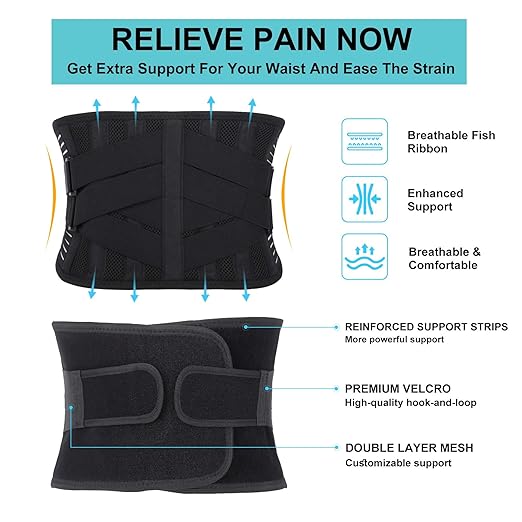 Back Brace for Lower Back Pain Relief, Anti-skid Lumbar Support Belt With Mesh for Women Men, Adjustable Lumbar Support Brace for Sciatica, Scoliosis, Body Shape Waist Trainer for Heavy Lifting, Gym, Workouts (XL)