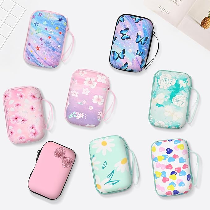Phone Charger Case Storage Set with Cute Heart Cable Protector with Carrying Cable Case Bag,Cord Organizer, USB Earphone Wire Saver Organizer Charger Protector for iPhone (Colourful Heart)