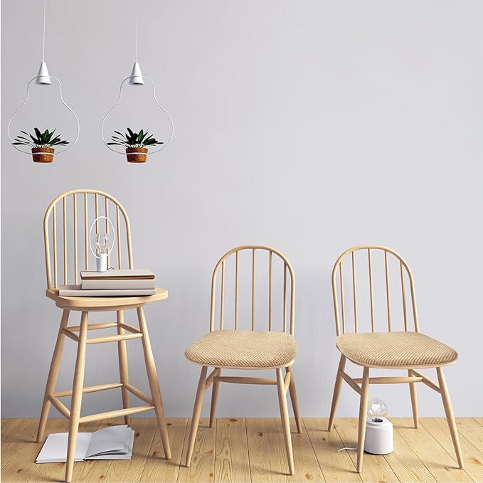 Khaki Foam Seat Cushions Kitchen Chairs Pads for Dining Chairs Non Slip Office Seat Cushions Washable U Shaped Soft Thick Large Metal Wooden Chair Cushions,17" x 15"