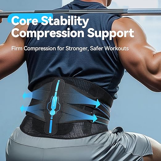 AGPTEK Back Brace for Lower Back Pain Relief, Breathable Air Mesh Back Support Belt with Ergonomic 3D Lumbar Pad for Work, Sciatica, Scoliosis, Herniated Disc, Adjustable Dual Straps, for Men Women (XX-Large)