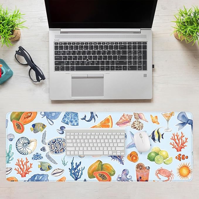 Tropical Sea Gaming Mouse Pad Ocean Summer XL Mouse Pad Large Mousepad Extended Laptop Keyboard Mat Gaming Desk Pad Mouse Mat 31.5 x 11.8 Inch Office Computer Keyboard Laptop Home