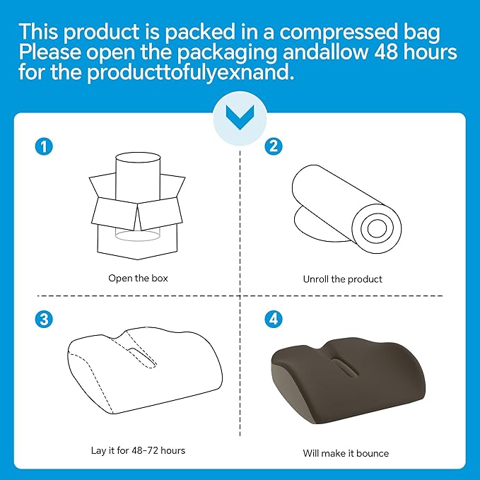 ROYALAY Ergonomic Recliner Cushions for Elderly, Memory Foam Recliner Cushions for Long Sitting, Chair Seat Pad for Back Pain with Detachable Cover(Brown)